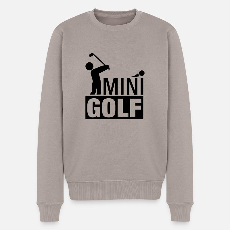 minigolf_2_f1 - Männer Premium Bio Pullover - Taupe