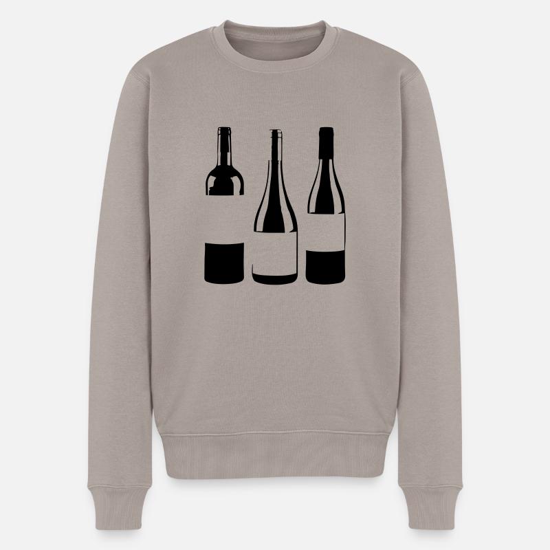 Weinflaschen - Männer Premium Bio Pullover - Taupe