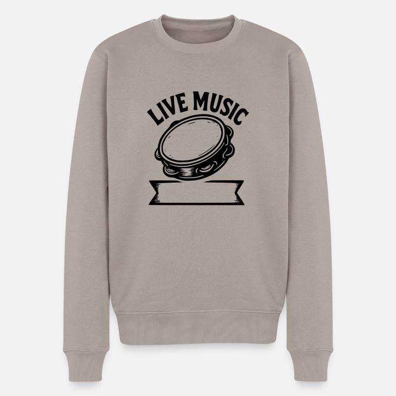 Live-Musik - Männer Premium Bio Pullover - Taupe