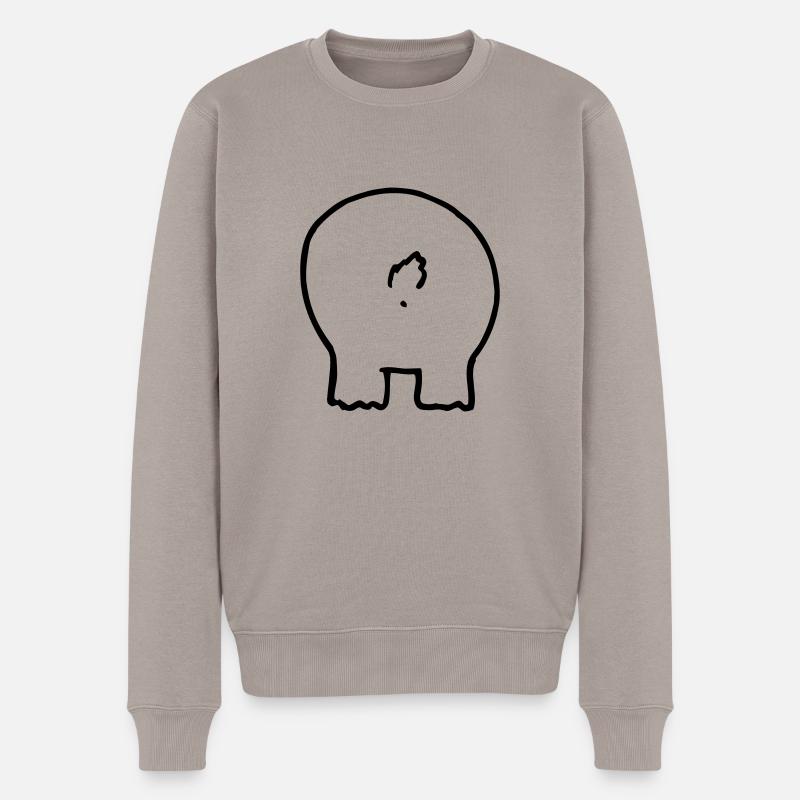 Bear printed 2 sides - Pull Premium bio Homme - taupe