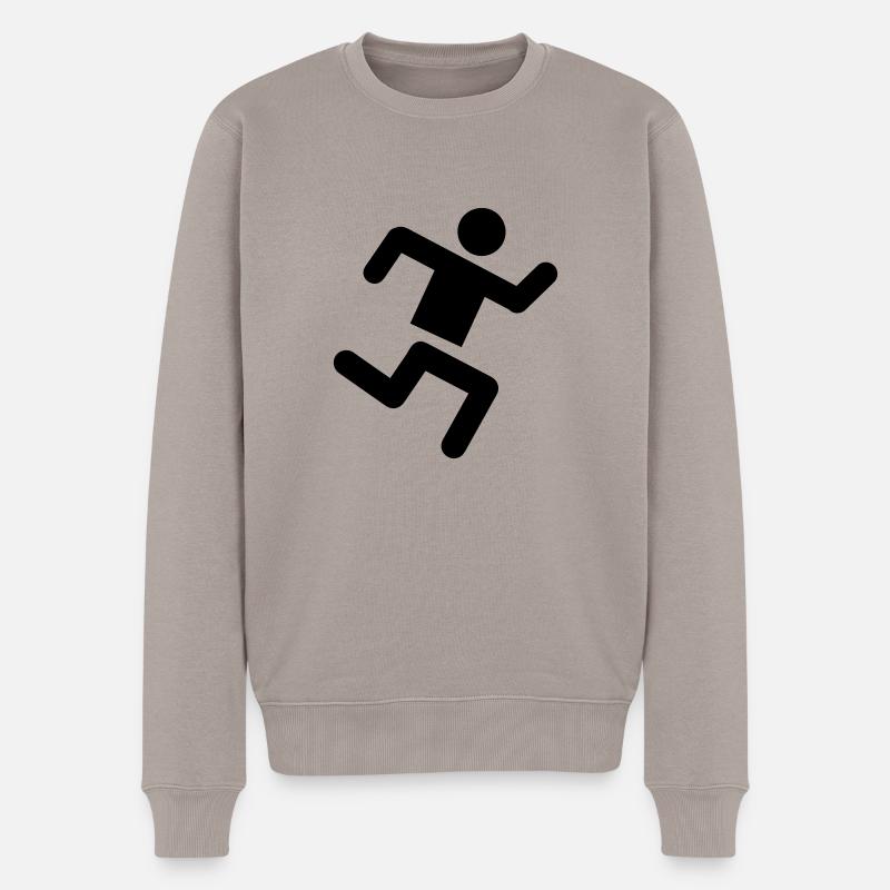 Runner - Männer Premium Bio Pullover - Taupe