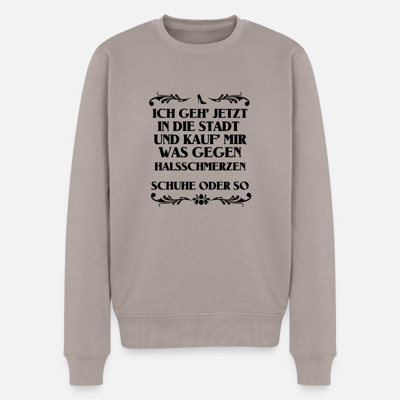 Schuhe oder so - Männer Premium Bio Pullover - Taupe