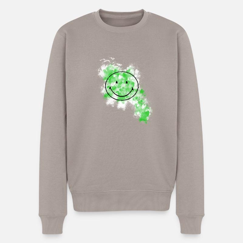 Smiley - Männer Premium Bio Pullover - Taupe