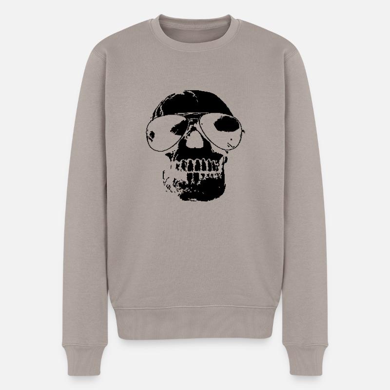 Cool Skull - Pull Premium bio Homme - taupe