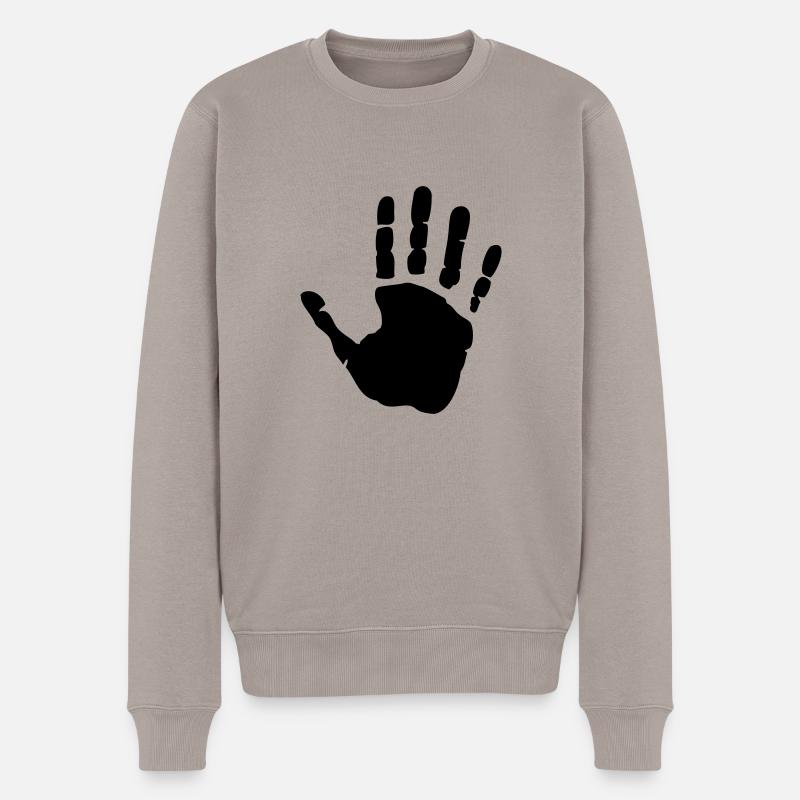 hand_print___f1 - Männer Premium Bio Pullover - Taupe