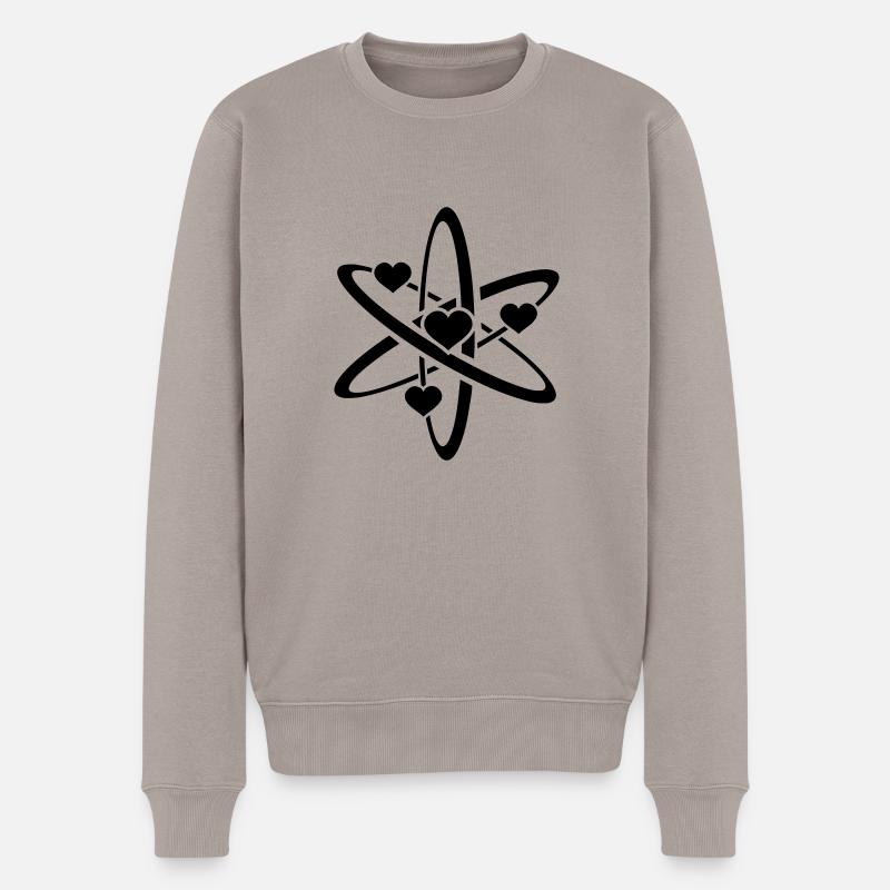 heart atom - Männer Premium Bio Pullover - Taupe