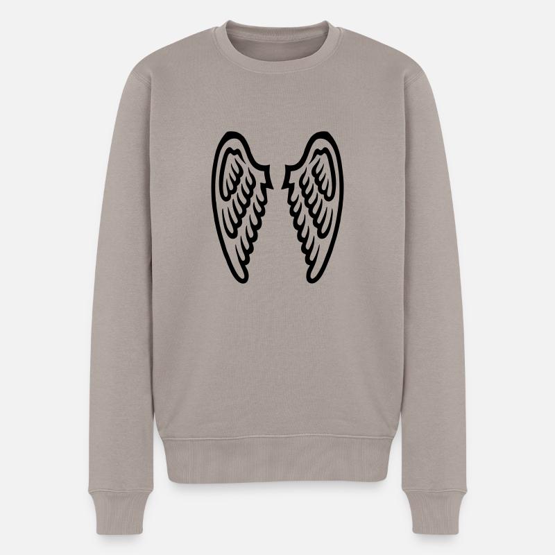 Flügel - Männer Premium Bio Pullover - Taupe