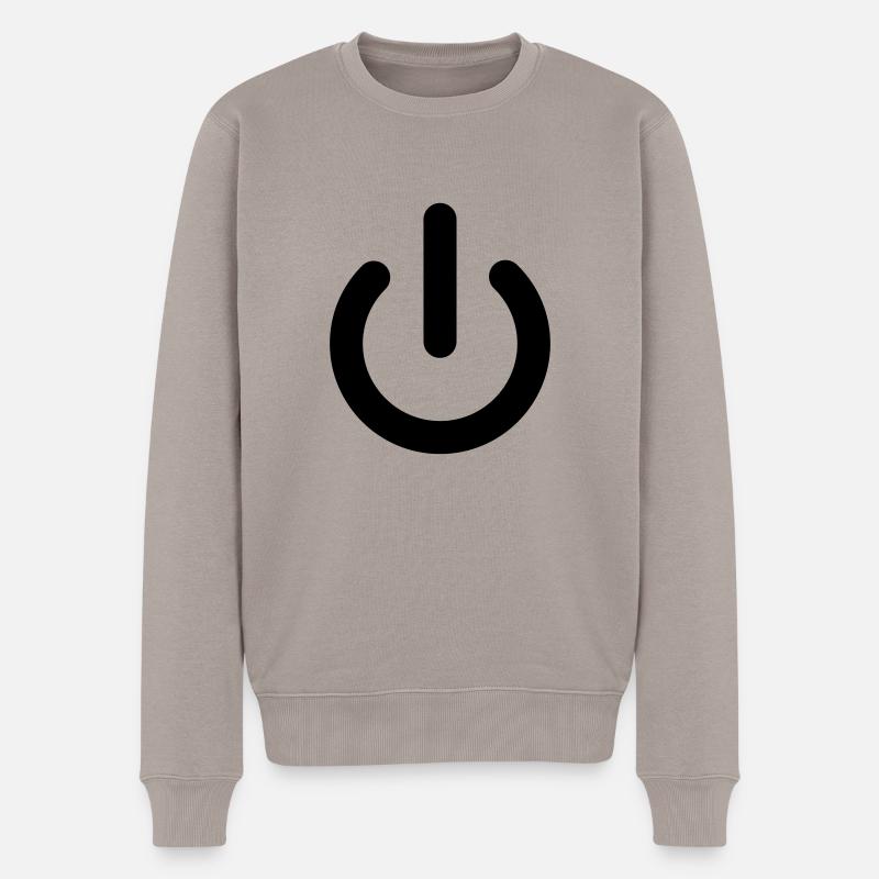 power - Männer Premium Bio Pullover - Taupe