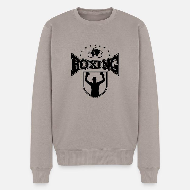 boxing - Männer Premium Bio Pullover - Taupe