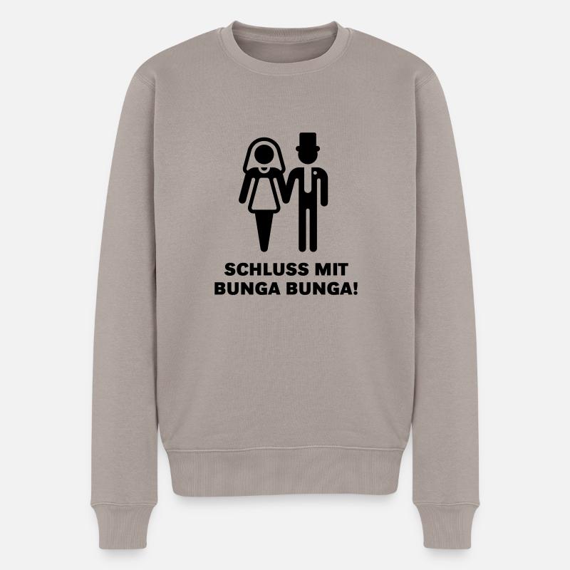 Arrêtez Bunga Bunga! (Mariage / mariage) - Pull Premium bio Homme - taupe