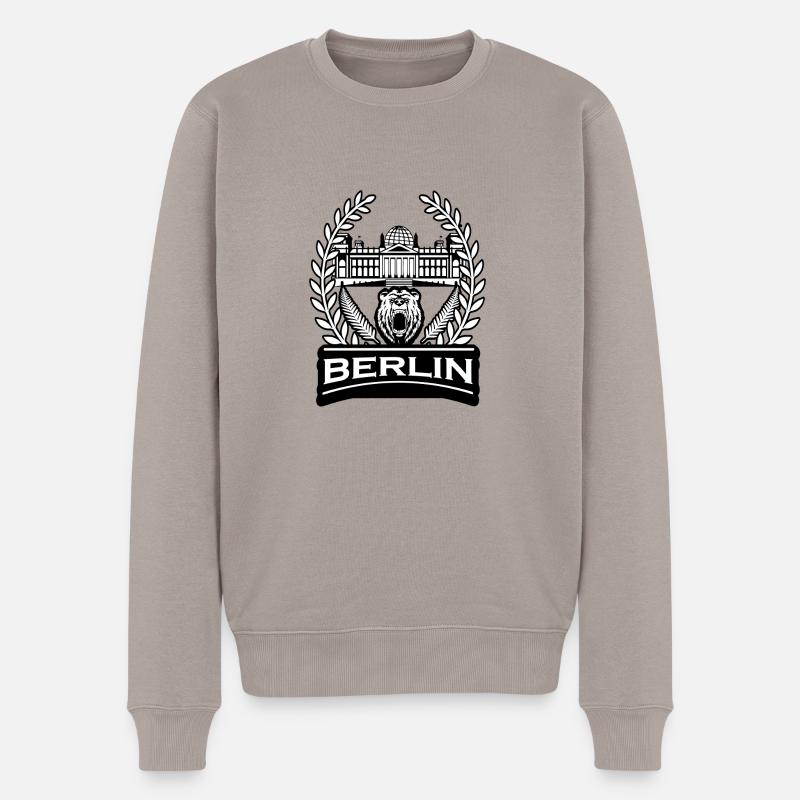 BERLIN - Männer Premium Bio Pullover - Taupe