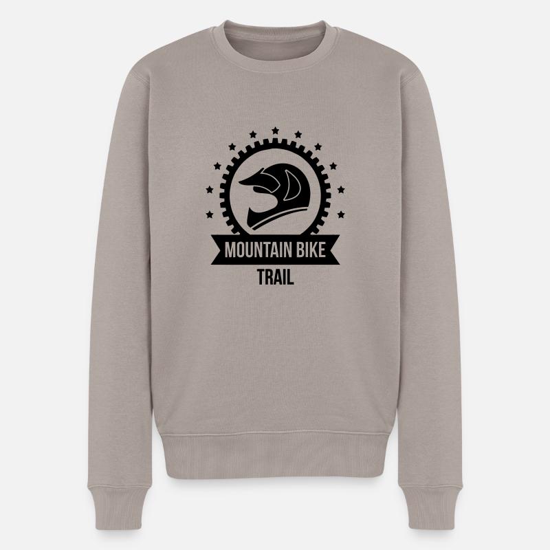 mountain bike trail - Männer Premium Bio Pullover - Taupe