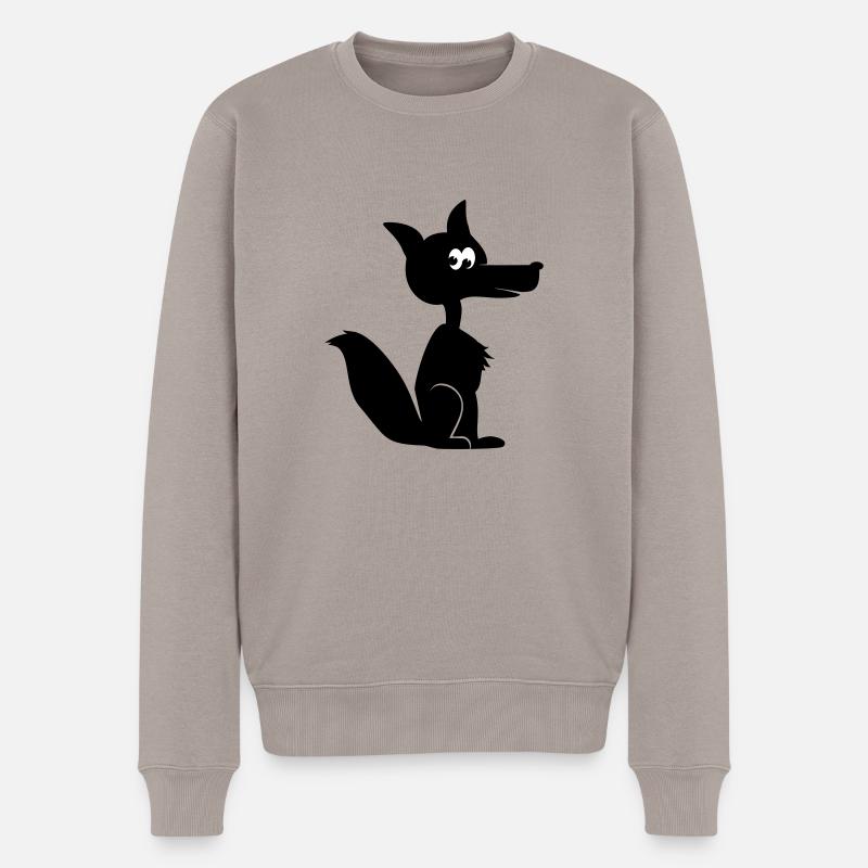 Fox coyote cayote 1c - Men's Premium Organic Jumper - taupe
