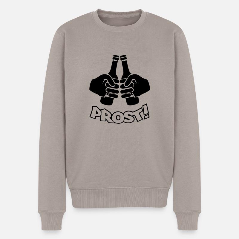 bier_prost - Männer Premium Bio Pullover - Taupe