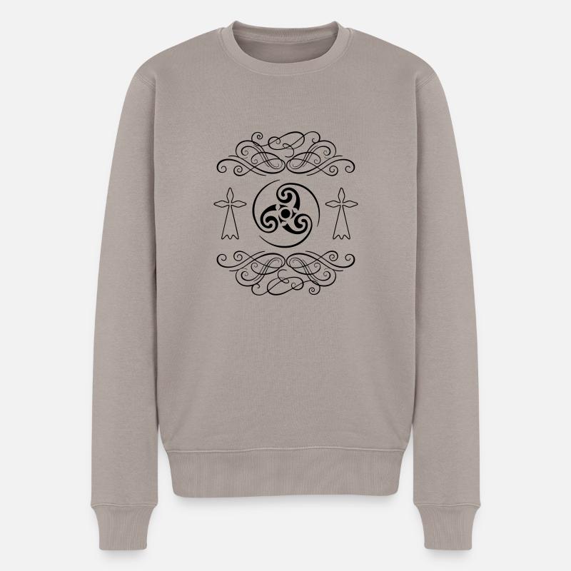 breirzh bretagne triskel 18 - Pull Premium bio Homme - taupe