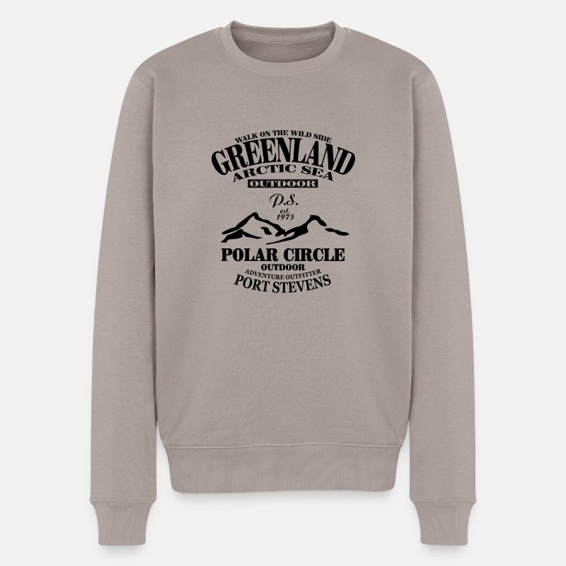 Greenland - Grönland - Männer Premium Bio Pullover - Taupe