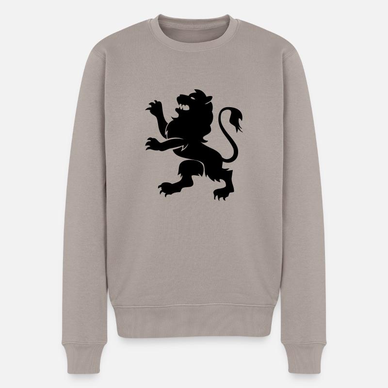 wappen_loewe - Männer Premium Bio Pullover - Taupe