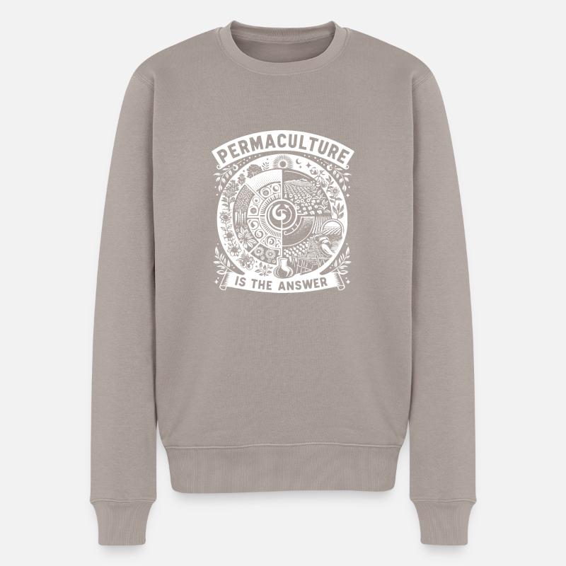 La permaculture est la réponse - Pull Premium bio Homme - taupe