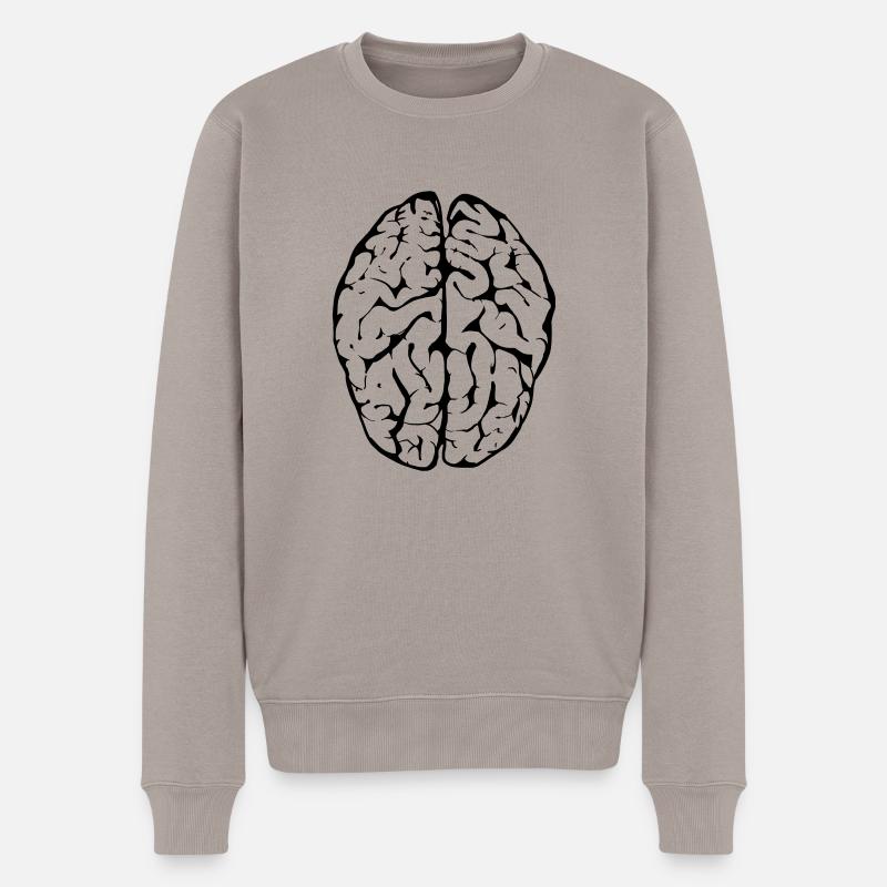 Gehirn - Männer Premium Bio Pullover - Taupe