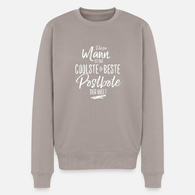 postbote - Männer Premium Bio Pullover - Taupe