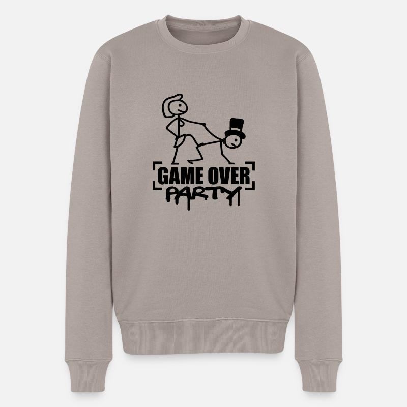 Game Over Party - Pull Premium bio Homme - taupe