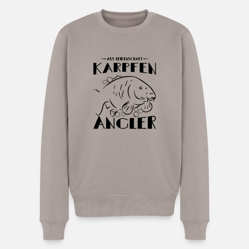 Karpfenangler - Männer Premium Bio Pullover - Taupe