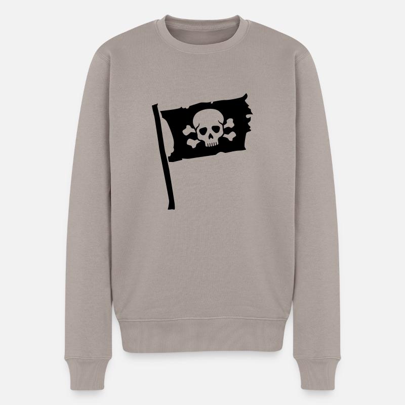 Pirat - Männer Premium Bio Pullover - Taupe