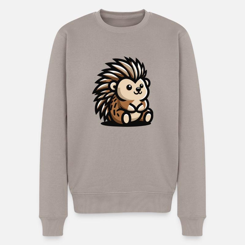 Hérisson hérissé de poils - Pull Premium bio Homme - taupe