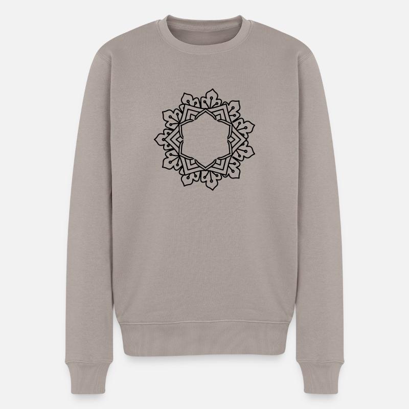 Mandala - Männer Premium Bio Pullover - Taupe