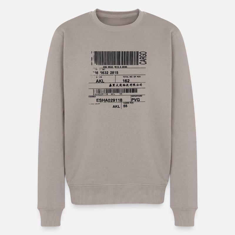 Barcode - Männer Premium Bio Pullover - Taupe