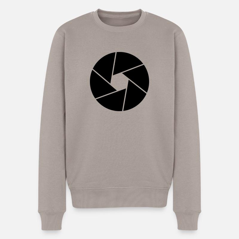 Fokus für Fotographen GESCHENK IDEE - Männer Premium Bio Pullover - Taupe