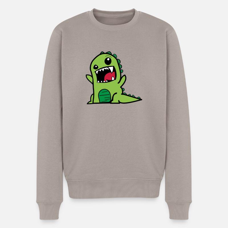 kleines grünes Monster - Männer Premium Bio Pullover - Taupe