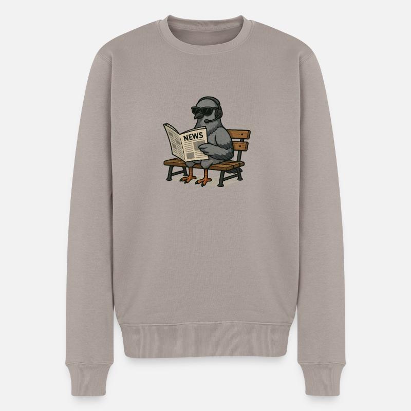 Spionage-Taube - Männer Premium Bio Pullover - Taupe