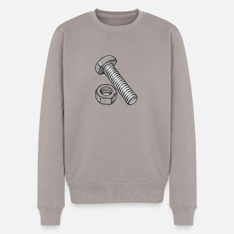 Schraube und Mutter - Männer Premium Bio Pullover - Taupe