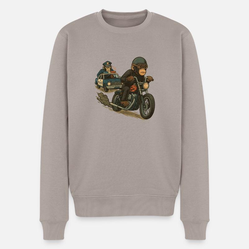 Verfolgungsjagd - Männer Premium Bio Pullover - Taupe