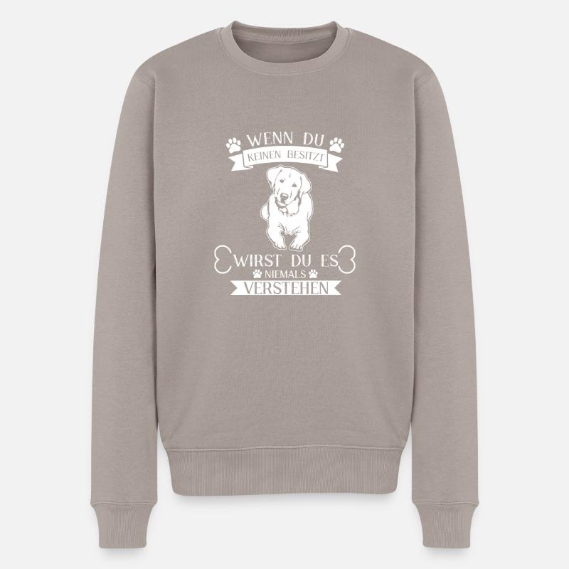 Golden retriever - Männer Premium Bio Pullover - Taupe