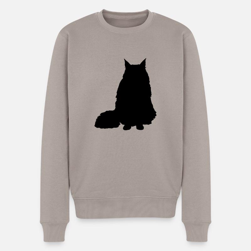 Vector Cat Silhouette - Pull Premium bio Homme - taupe