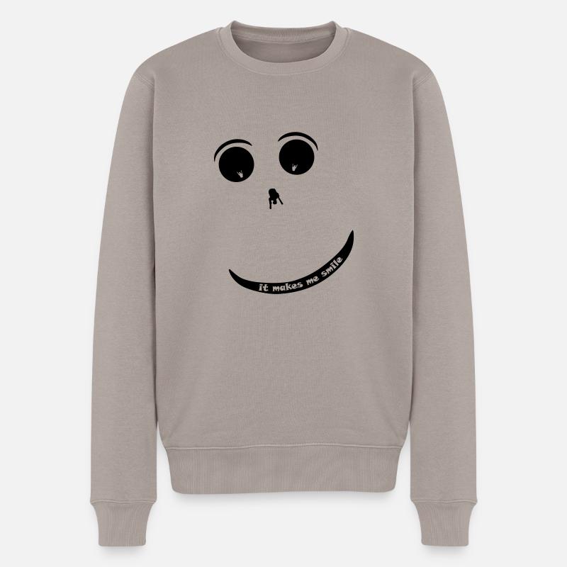 Paragliding Smiley - Männer Premium Bio Pullover - Taupe