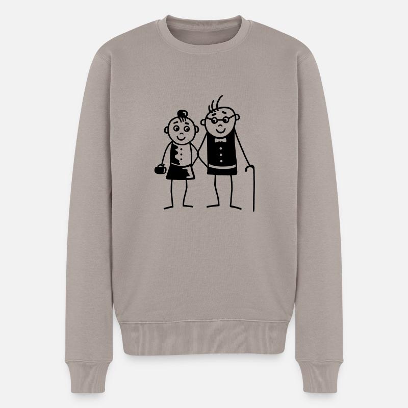 Oma & Opa - Männer Premium Bio Pullover - Taupe