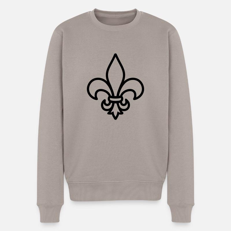 Lilie - Männer Premium Bio Pullover - Taupe