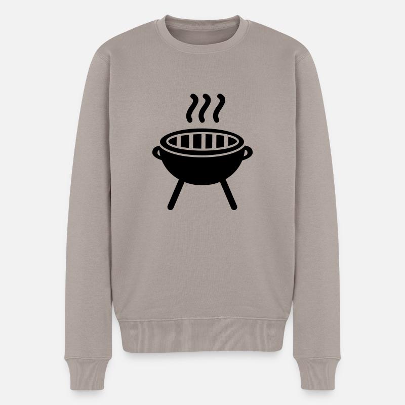 Grill - Männer Premium Bio Pullover - Taupe