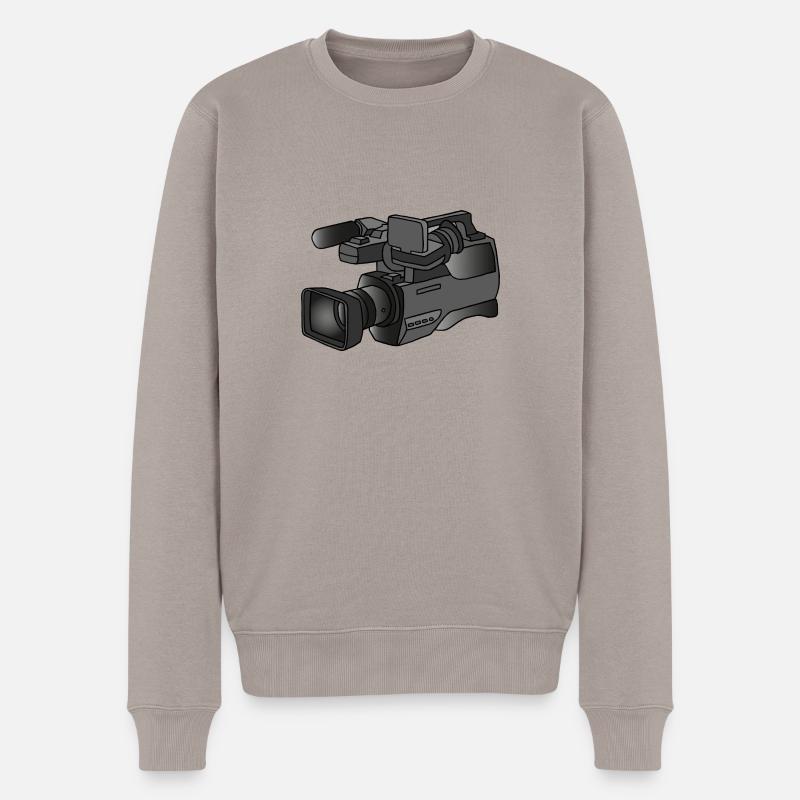 Videokamera - Männer Premium Bio Pullover - Taupe