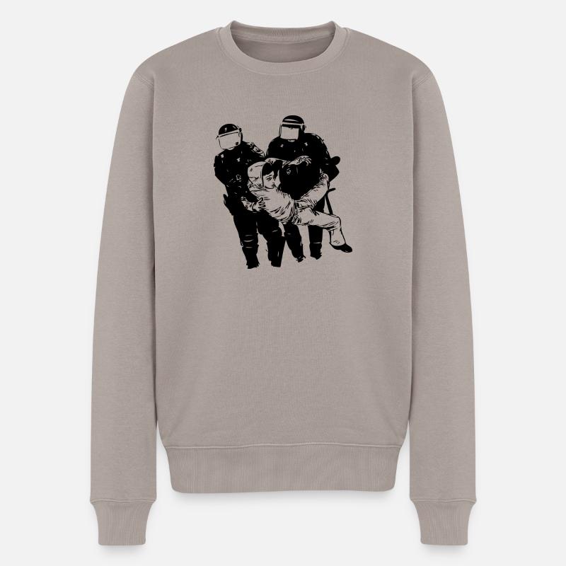 Polizei - Männer Premium Bio Pullover - Taupe