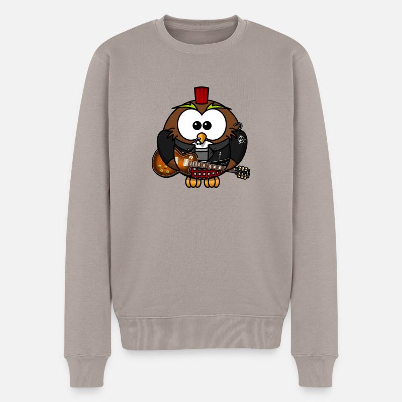 Chouette comme Punk avec guitare - Pull Premium bio Homme - taupe