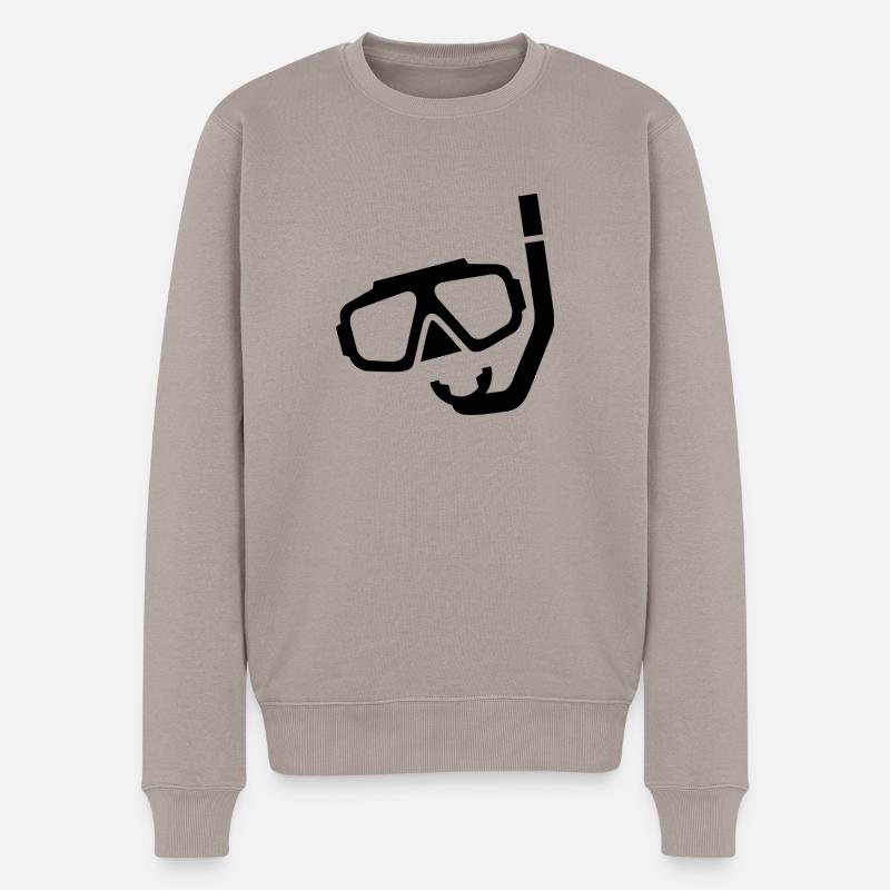 Tauchen - Männer Premium Bio Pullover - Taupe