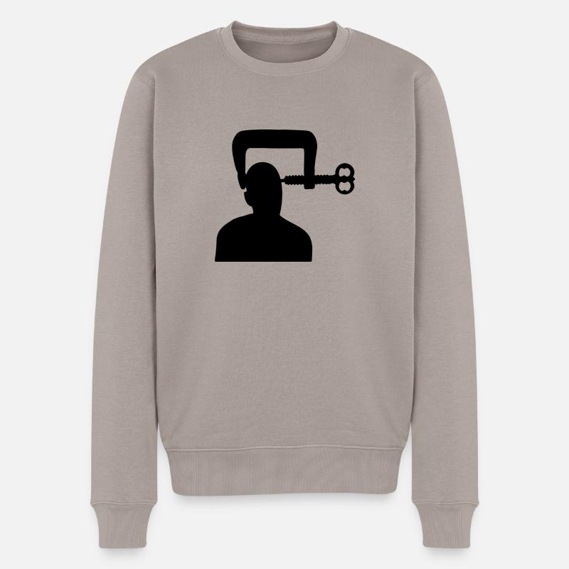 maux de tête - Pull Premium bio Homme - taupe