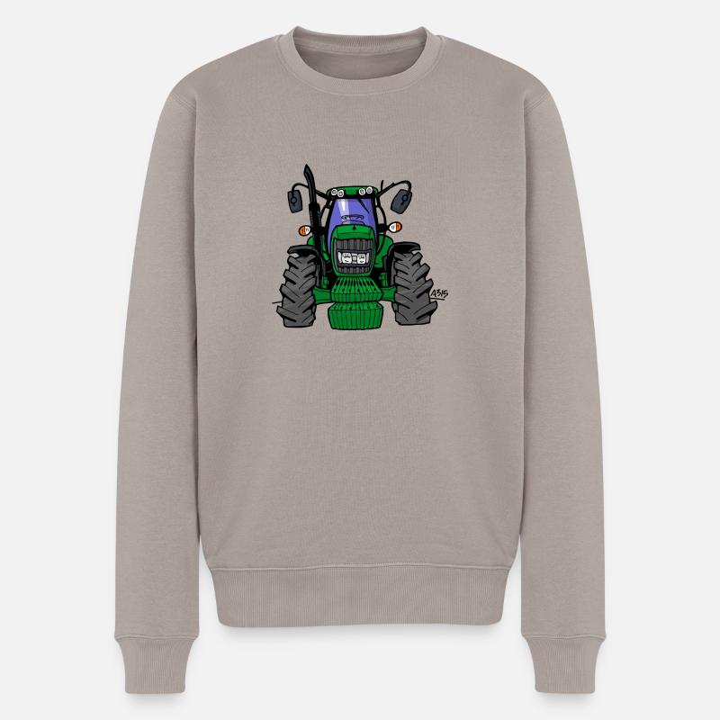 0164 Grüner Traktor 6430 - Männer Premium Bio Pullover - Taupe
