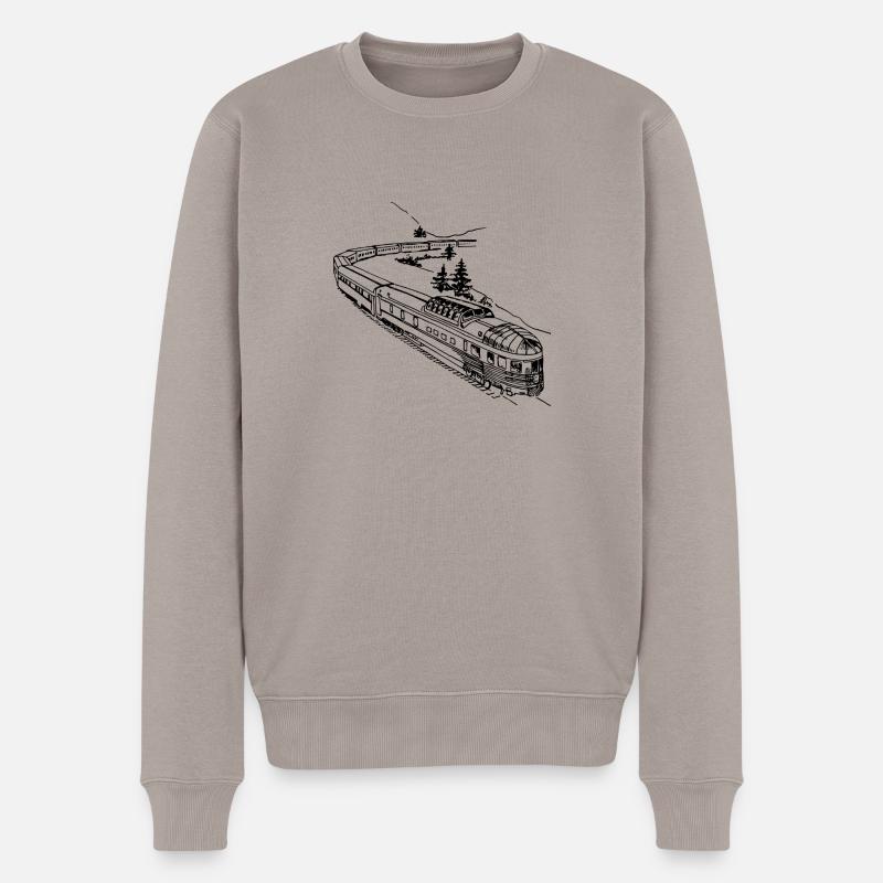 Lokomotive - Männer Premium Bio Pullover - Taupe