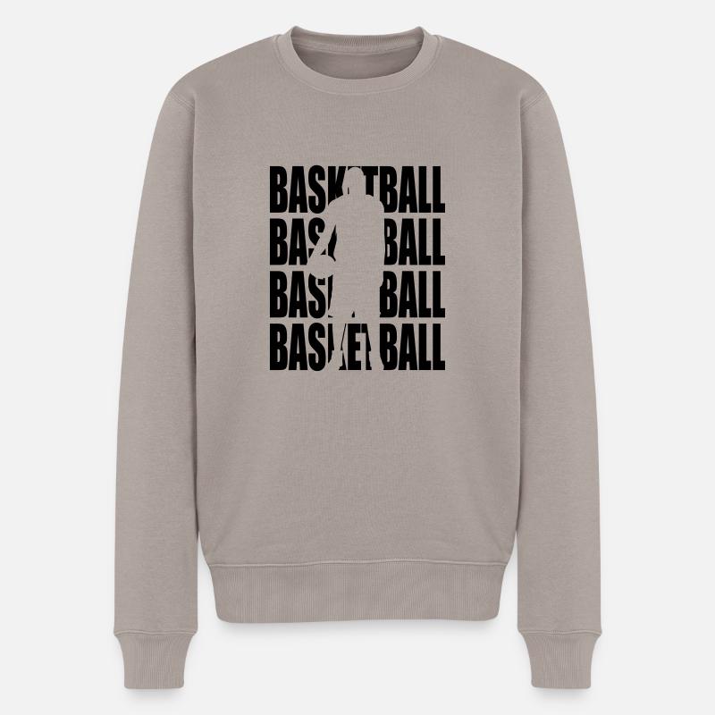 Basketball - Männer Premium Bio Pullover - Taupe