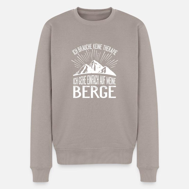 Berge Therapie - Männer Premium Bio Pullover - Taupe